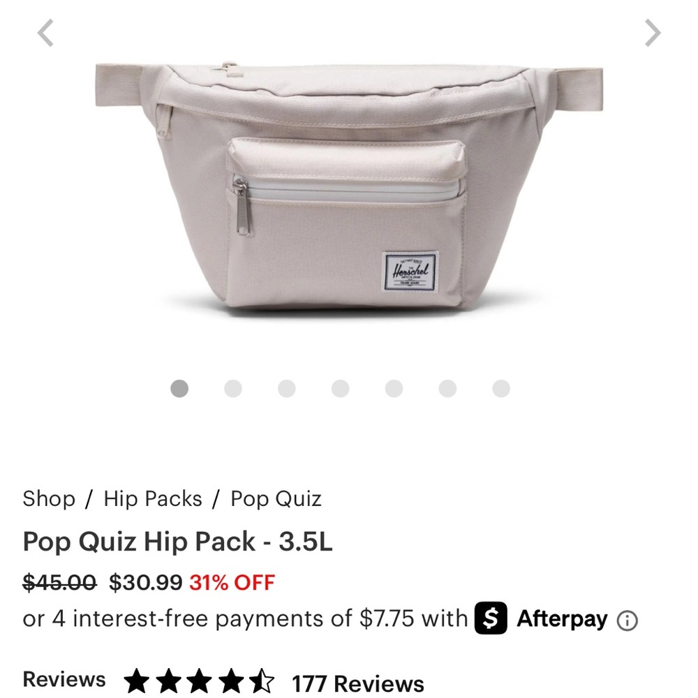 Herschel Pop Quiz Hip Pack - Cream